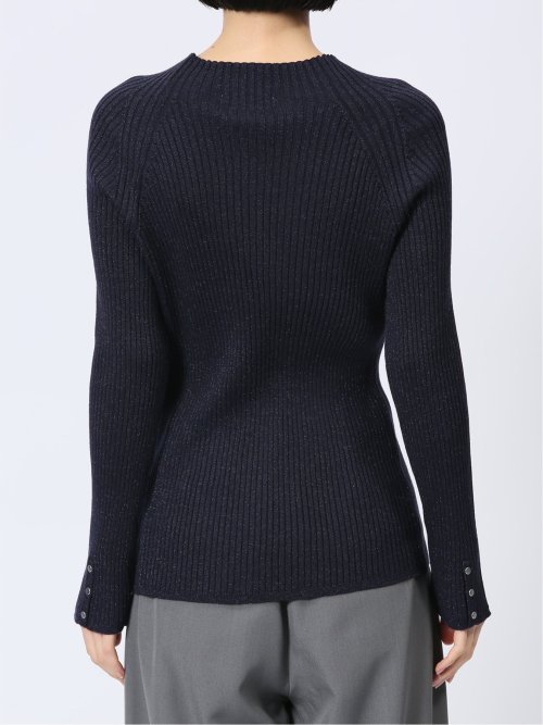 ラメリブニット ハイネックプルオーバー