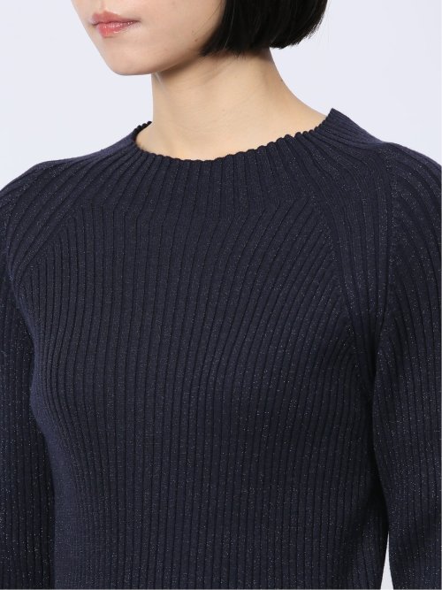 ラメリブニット ハイネックプルオーバー