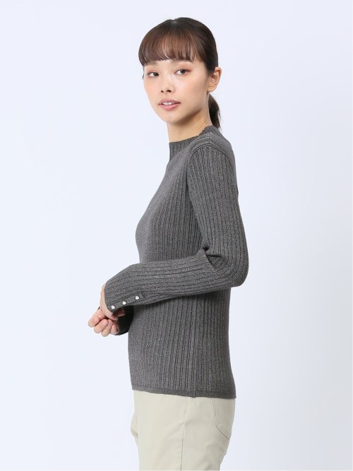 ラメリブニット ハイネックプルオーバー