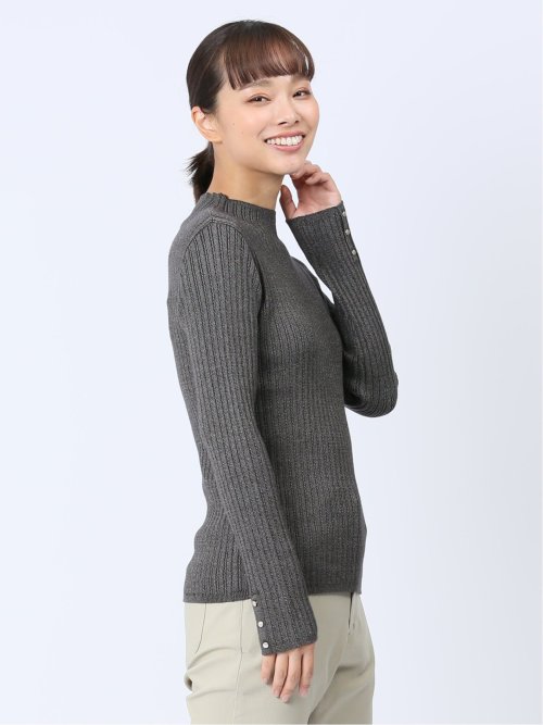 ラメリブニット ハイネックプルオーバー