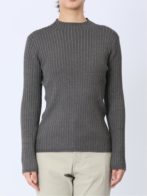 ラメリブニット ハイネックプルオーバー