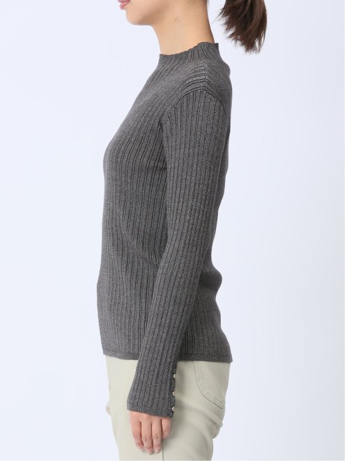 ラメリブニット ハイネックプルオーバー