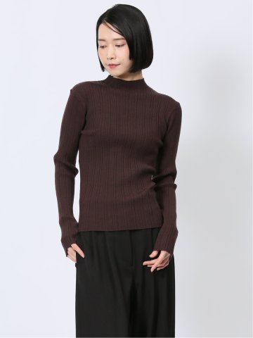 ハンチ/HUNCH やわもちヤーン ハイネック ランダムリブニット