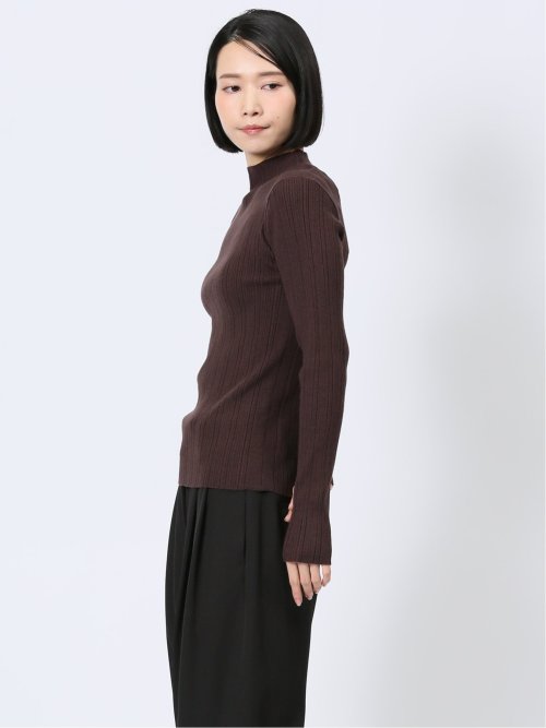 ハンチ/HUNCH やわもちヤーン ハイネック ランダムリブニット