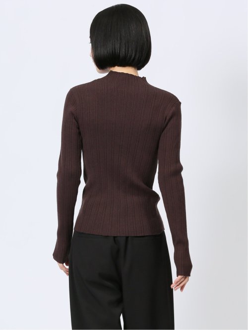 ハンチ/HUNCH やわもちヤーン ハイネック ランダムリブニット