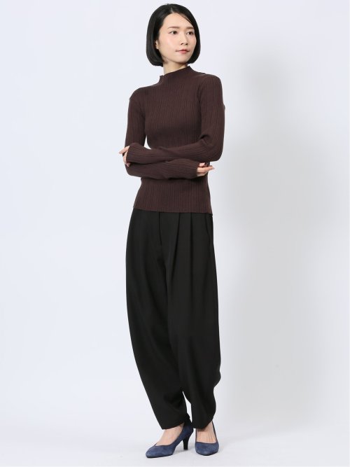 ハンチ/HUNCH やわもちヤーン ハイネック ランダムリブニット