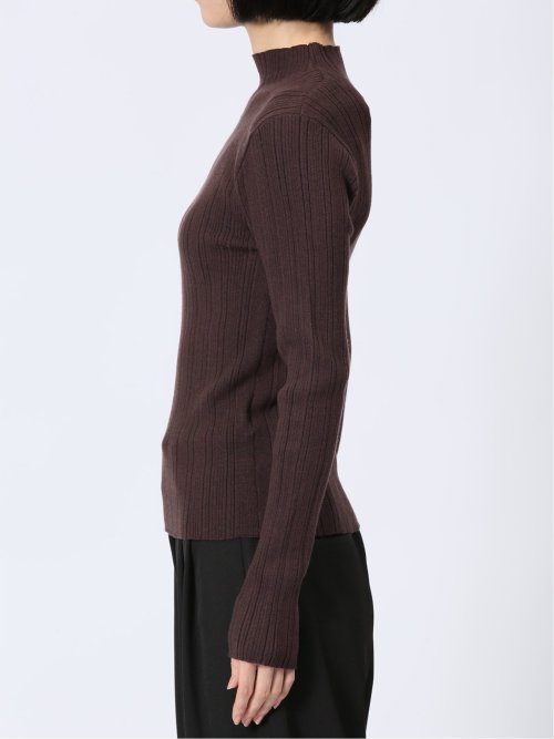 ハンチ/HUNCH やわもちヤーン ハイネック ランダムリブニット