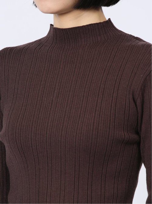 ハンチ/HUNCH やわもちヤーン ハイネック ランダムリブニット