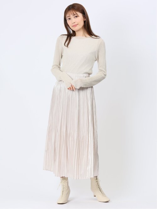 ハンチ/HUNCH ラメシアー ハイネックリブニット