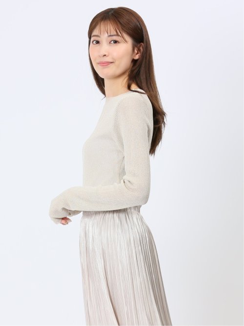 ハンチ/HUNCH ラメシアー ハイネックリブニット