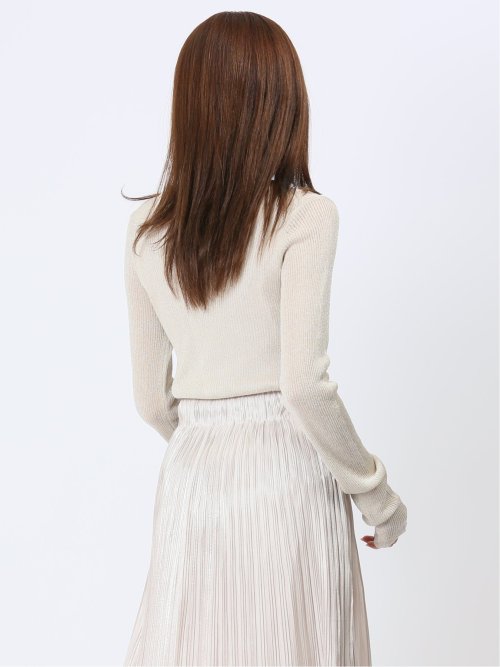 ハンチ/HUNCH ラメシアー ハイネックリブニット