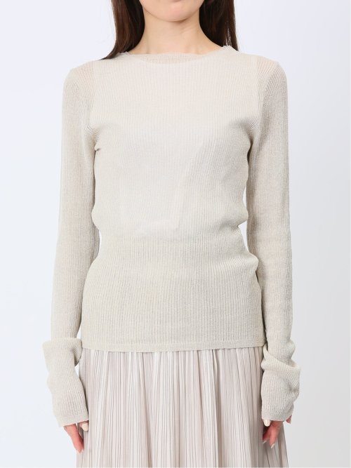 ハンチ/HUNCH ラメシアー ハイネックリブニット