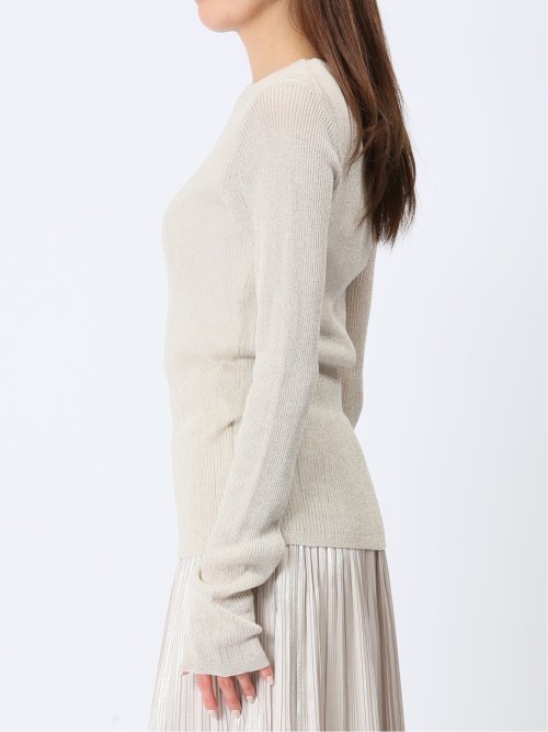 ハンチ/HUNCH ラメシアー ハイネックリブニット