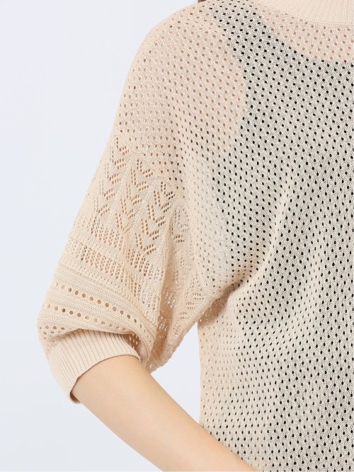 ハンチ/HUNCH 麻タッチ クロシェ風ニット