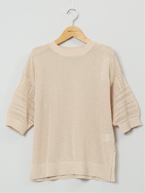 ハンチ/HUNCH 麻タッチ クロシェ風ニット