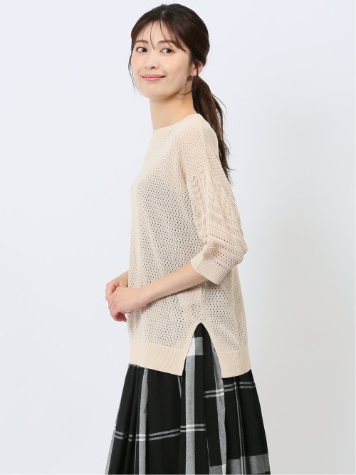 ハンチ/HUNCH 麻タッチ クロシェ風ニット