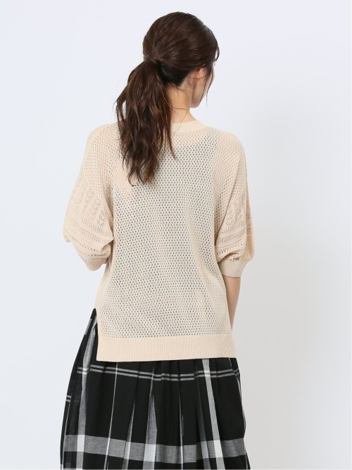 ハンチ/HUNCH 麻タッチ クロシェ風ニット