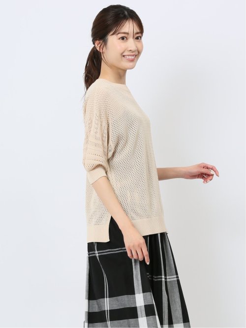 ハンチ/HUNCH 麻タッチ クロシェ風ニット