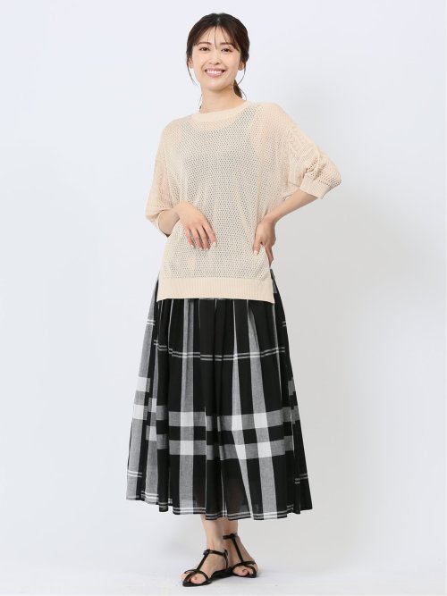 ハンチ/HUNCH 麻タッチ クロシェ風ニット