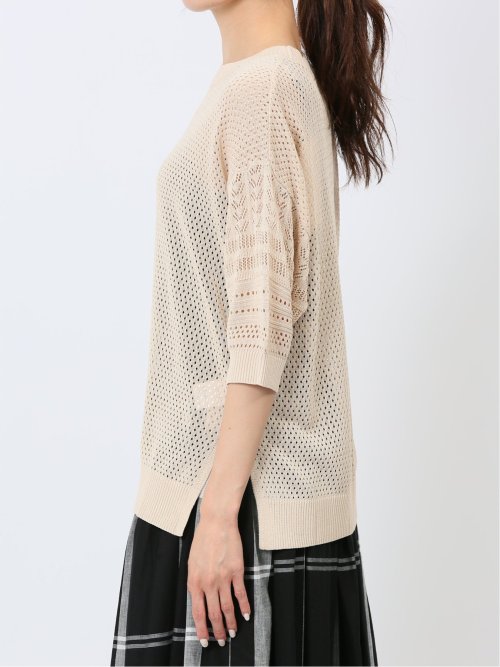 ハンチ/HUNCH 麻タッチ クロシェ風ニット