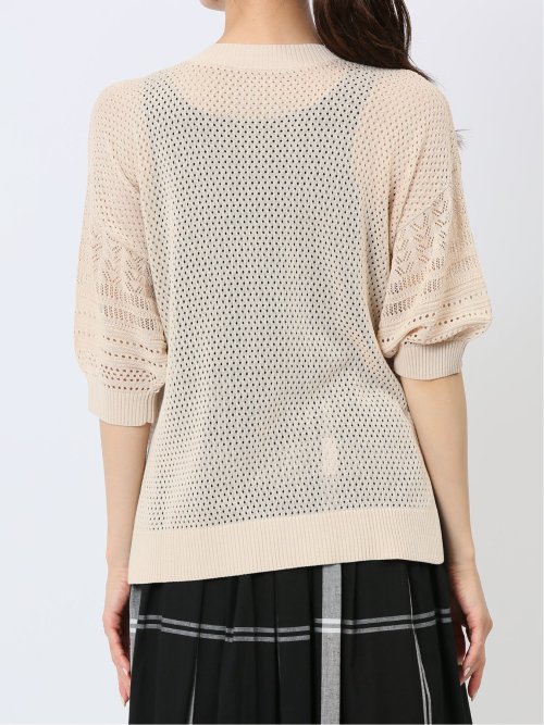 ハンチ/HUNCH 麻タッチ クロシェ風ニット