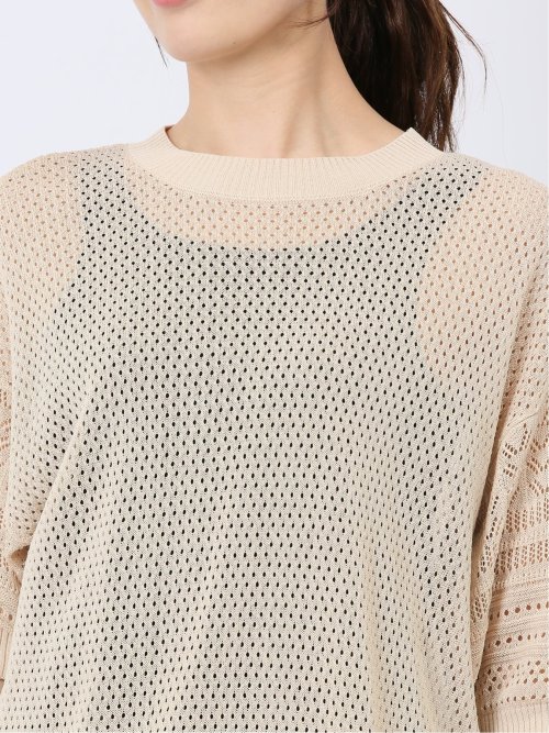 ハンチ/HUNCH 麻タッチ クロシェ風ニット