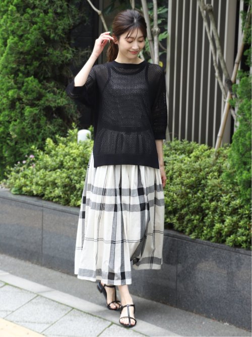 ハンチ/HUNCH 麻タッチ クロシェ風ニット