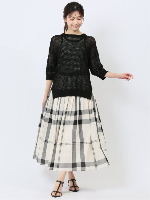 ハンチ/HUNCH 麻タッチ クロシェ風ニット