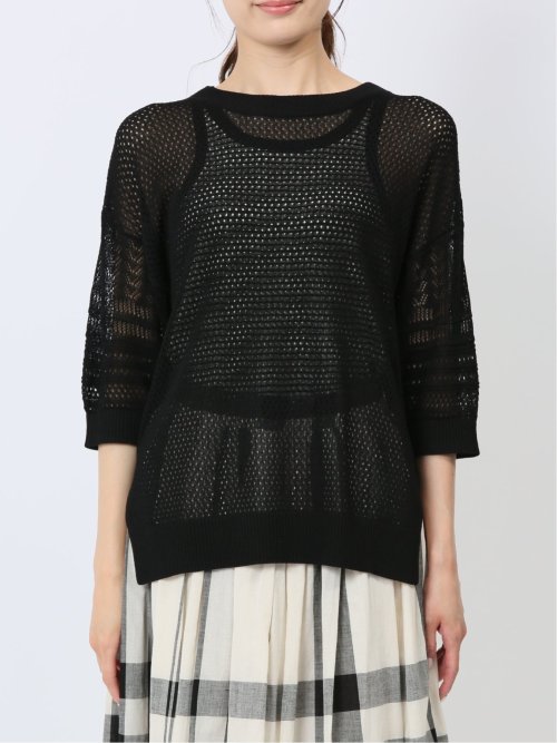 ハンチ/HUNCH 麻タッチ クロシェ風ニット