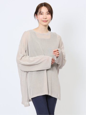 ハンチ/HUNCH 無地 オーバーサイズ シアーニット