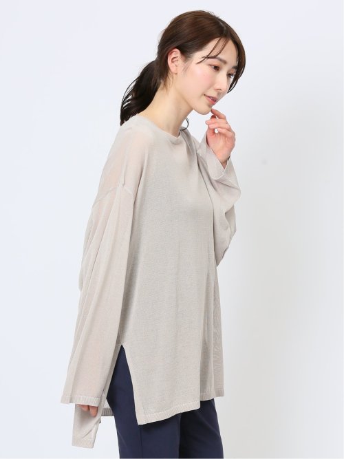 ハンチ/HUNCH 無地 オーバーサイズ シアーニット