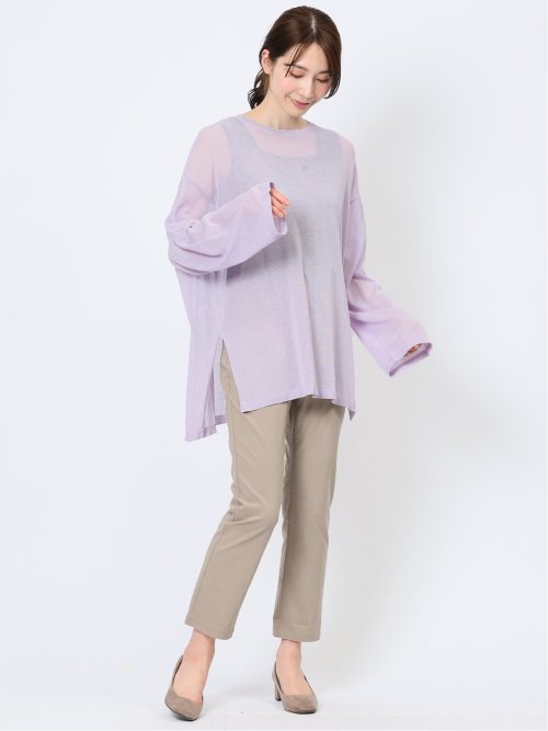 ハンチ/HUNCH 無地 オーバーサイズ シアーニット