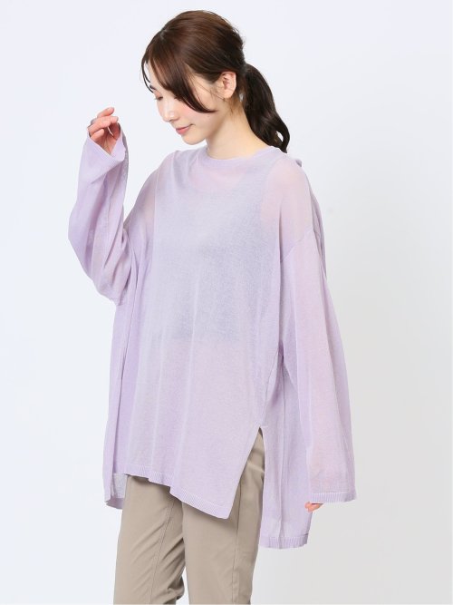 ハンチ/HUNCH 無地 オーバーサイズ シアーニット