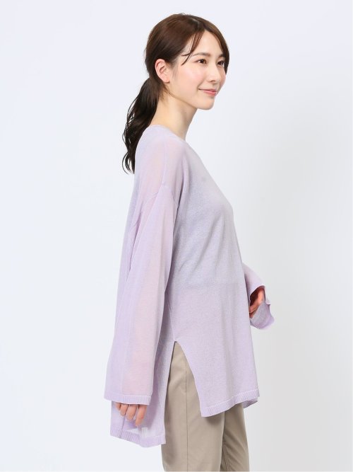 ハンチ/HUNCH 無地 オーバーサイズ シアーニット