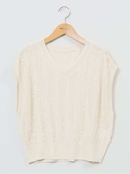 ハンチ/HUNCH 前後2WAY フリンジ ニットベスト