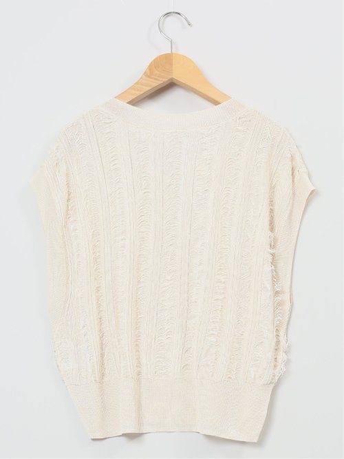 ハンチ/HUNCH 前後2WAY フリンジ ニットベスト