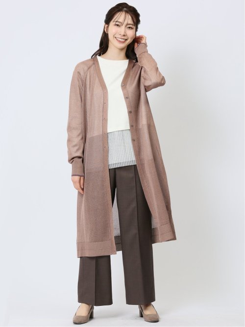 ハンチ/HUNCH ラメシアー ロングカーディガン