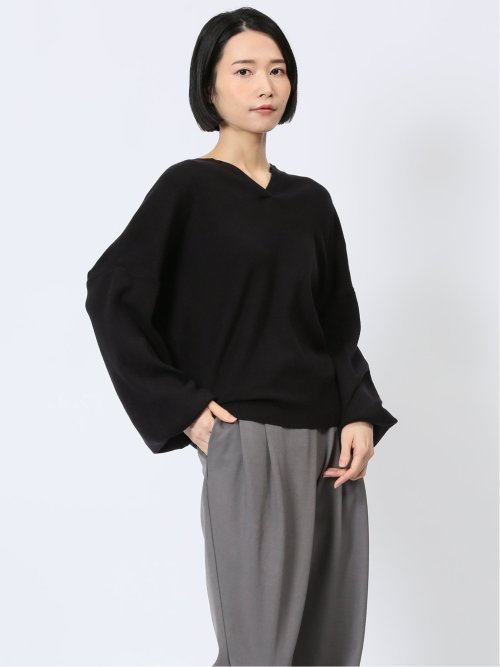 ハンチ/HUNCH やわもちヤーン キーネックニット