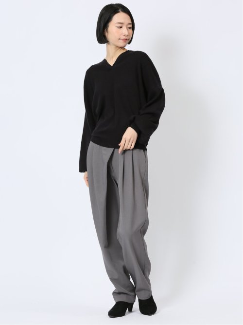 ハンチ/HUNCH やわもちヤーン キーネックニット