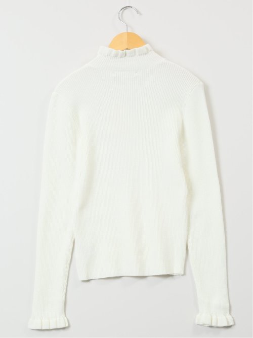 マーブルワルツ/MARBLE WALTS フリルネック リブニットプルオーバー