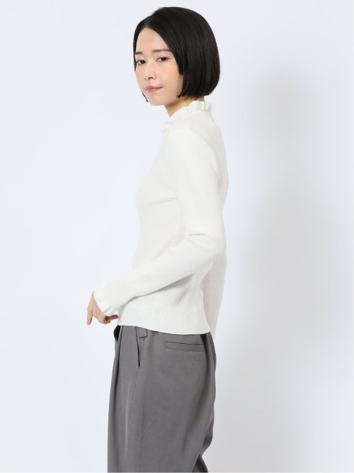 マーブルワルツ/MARBLE WALTS フリルネック リブニットプルオーバー