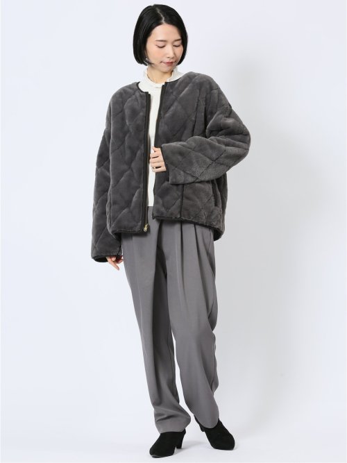 マーブルワルツ/MARBLE WALTS フリルネック リブニットプルオーバー