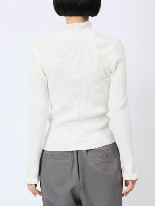 マーブルワルツ/MARBLE WALTS フリルネック リブニットプルオーバー