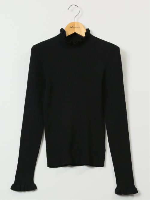 マーブルワルツ/MARBLE WALTS フリルネック リブニットプルオーバー