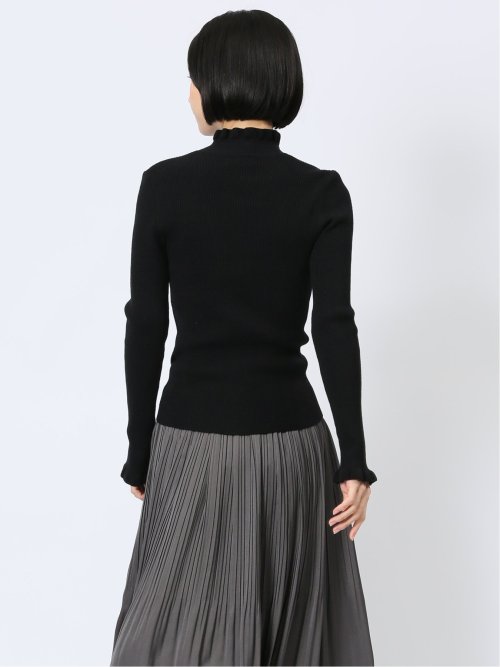 マーブルワルツ/MARBLE WALTS フリルネック リブニットプルオーバー