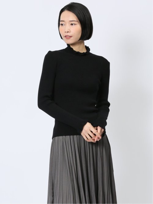 マーブルワルツ/MARBLE WALTS フリルネック リブニットプルオーバー