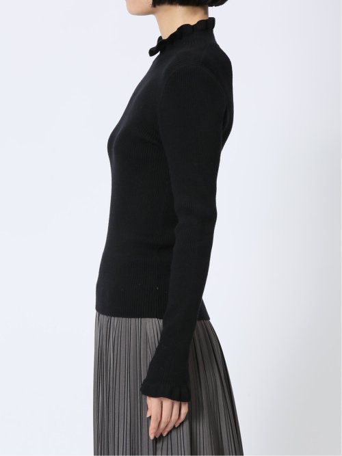 マーブルワルツ/MARBLE WALTS フリルネック リブニットプルオーバー