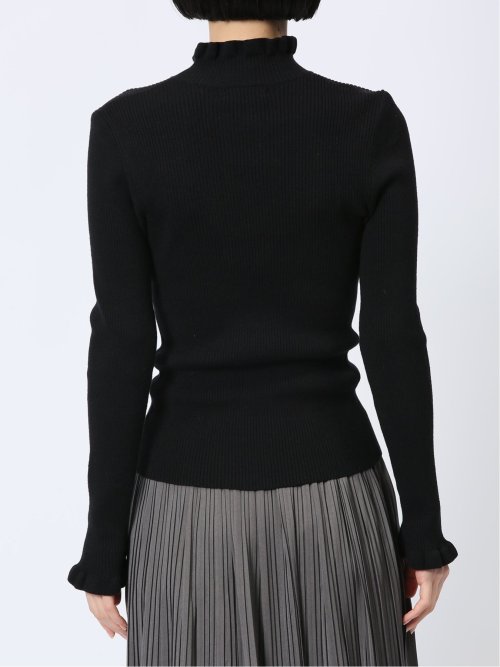 マーブルワルツ/MARBLE WALTS フリルネック リブニットプルオーバー