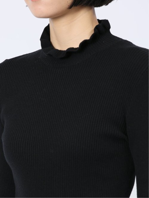 マーブルワルツ/MARBLE WALTS フリルネック リブニットプルオーバー