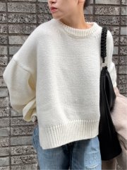 ドロー/DRAW ハンドウォッシャブル ウール混 ビックシルエット ニット